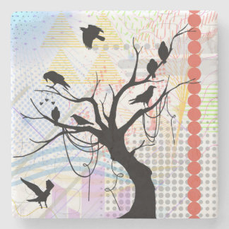 Bird of a Feather Be Unique Together Stone Coaster