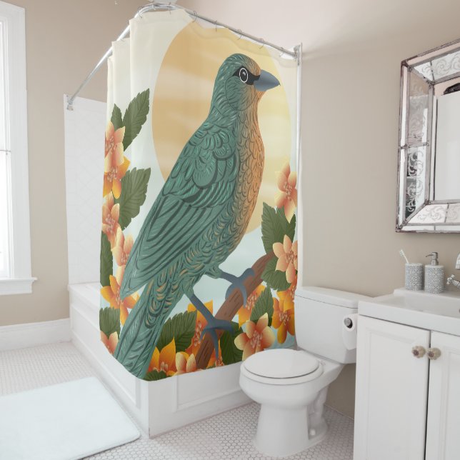 Bird of a feather shower curtain (In Situ)