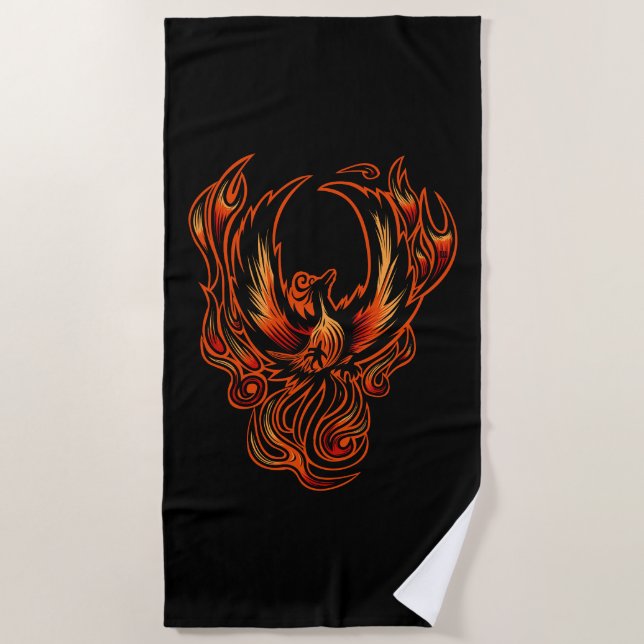 Bird Of Fire Beach Towel (Front)