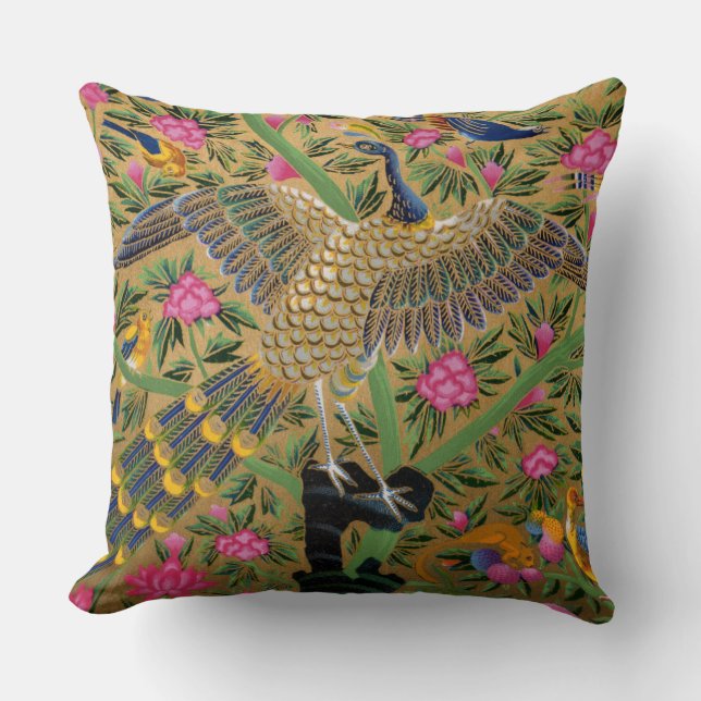 Bird of Life Throw Pillow (Front)