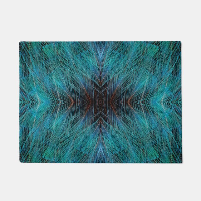 Bird Of Paradies Fractal Feather Design Doormat (Front)