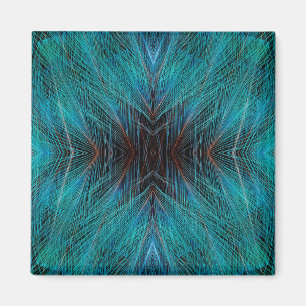 Bird Of Paradies Fractal Feather Design Magnet