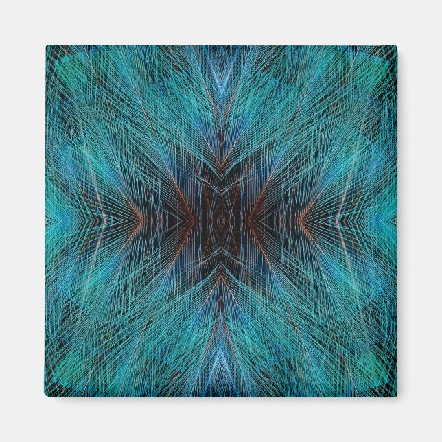 Bird Of Paradies Fractal Feather Design Magnet (Front)