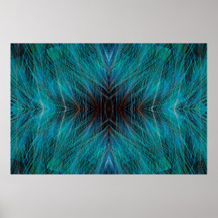 Bird Of Paradies Fractal Feather Design Poster