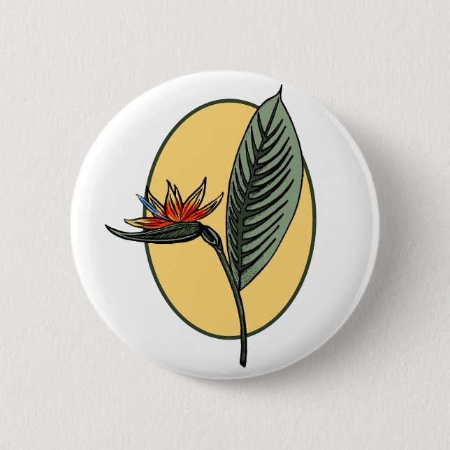 Bird of Paradise 6 Cm Round Badge (Front)