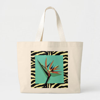 Bird of Paradise Aqua/Zebra Jumbo Tote