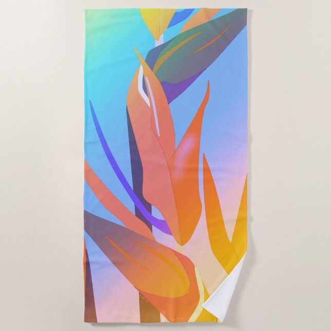 Bird of Paradise Beach Towel (Front)
