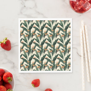 Bird of Paradise Botanical Pattern Decoupage Napkin
