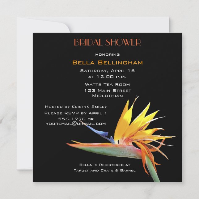 Bird of Paradise Bridal Shower Invitation (Front)