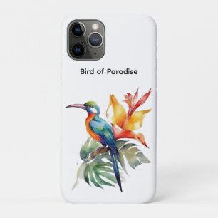 Bird of Paradise, colourful phantasy bird 'n flowe iPhone 11 Pro Case