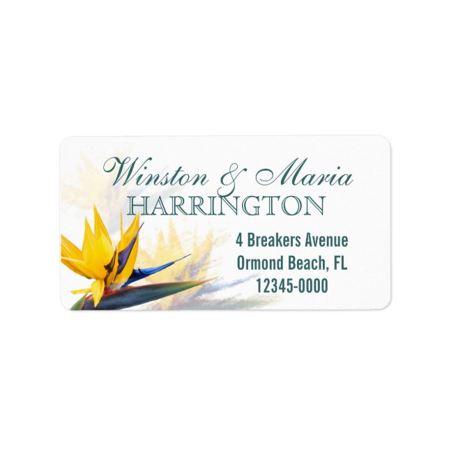 Bird of Paradise Custom Tropical Address Label (Front)