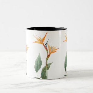 Bird of paradise drawing (flower) Two-Tone coffee mug
