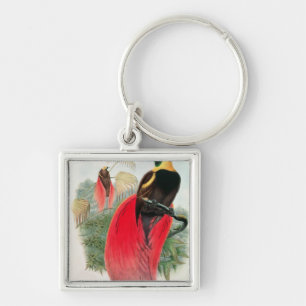 Bird of Paradise, engraved by T. Walter Key Ring