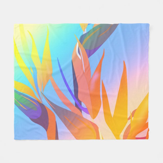 Bird of Paradise Fleece Blanket (Front (Horizontal))