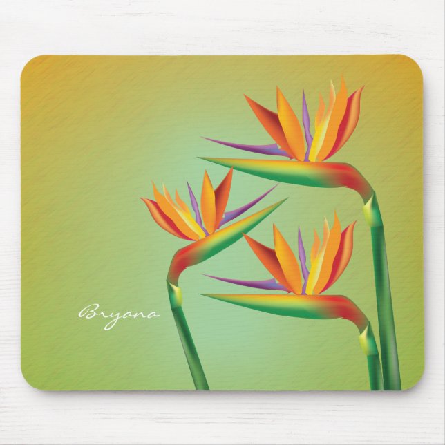 Bird of Paradise Floral Tropical Mouse Pad (Front)
