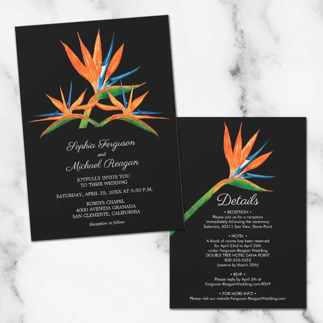 Bird of Paradise Floral Wedding All In One Invites (Creator Uploaded)