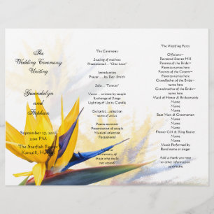 Bird of Paradise Floral Wedding Program Template