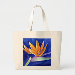 Bird of Paradise Flower Artwork Painting Tote Bag
