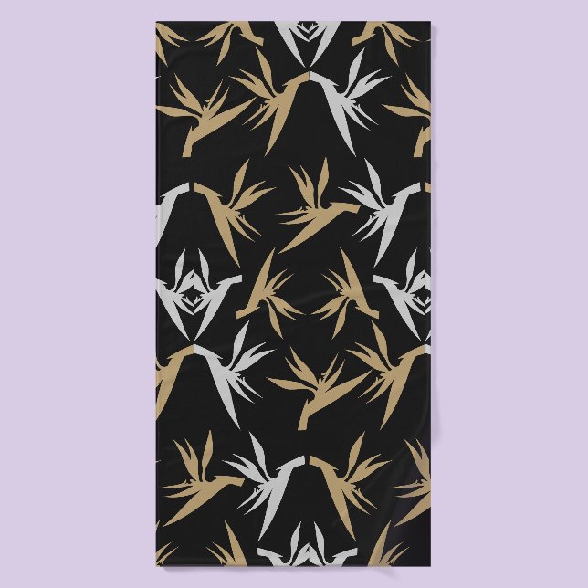Bird of Paradise Flower Fabric Print Bath Towel (Bath Towel)