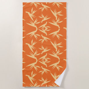 Bird of Paradise Flower Fabric Print Beach Towel