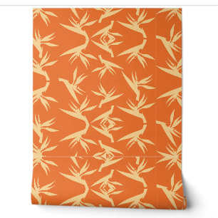 Bird of Paradise Flower Fabric Print Wallpaper