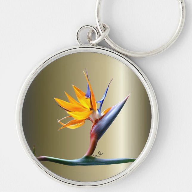 Bird of Paradise Flower Key Ring (Front)