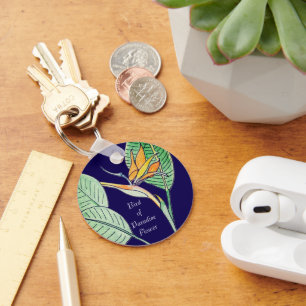 Bird of Paradise Flower Key Ring