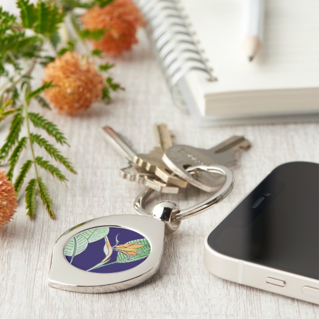 Bird of Paradise Flower  Key Ring (Side)