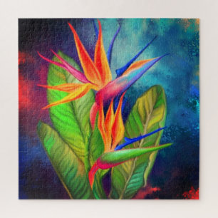 Bird of Paradise Flower - Migned Painting Art Jigsaw Puzzle