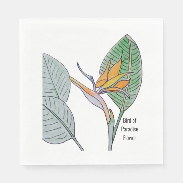 Bird of Paradise Flower Napkin (Front)