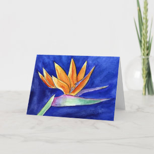 Bird of Paradise Flower Painting Greeting Card