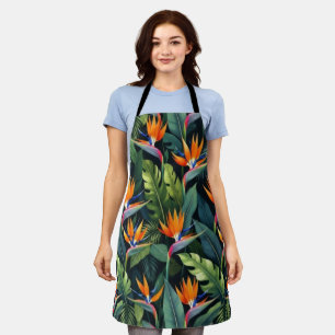 Bird of Paradise Flower Pattern Apron
