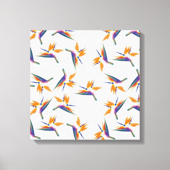 Bird of paradise flower pattern canvas print (Front)