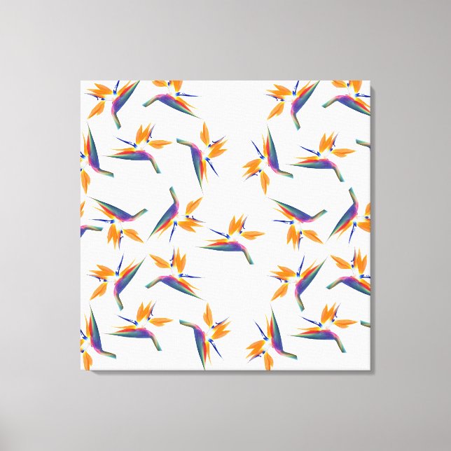 Bird of paradise flower pattern canvas print (Front)