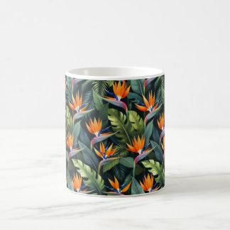 Bird of Paradise Flower Pattern Coffee Mug