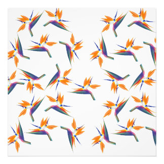 Bird of paradise flower pattern photo print