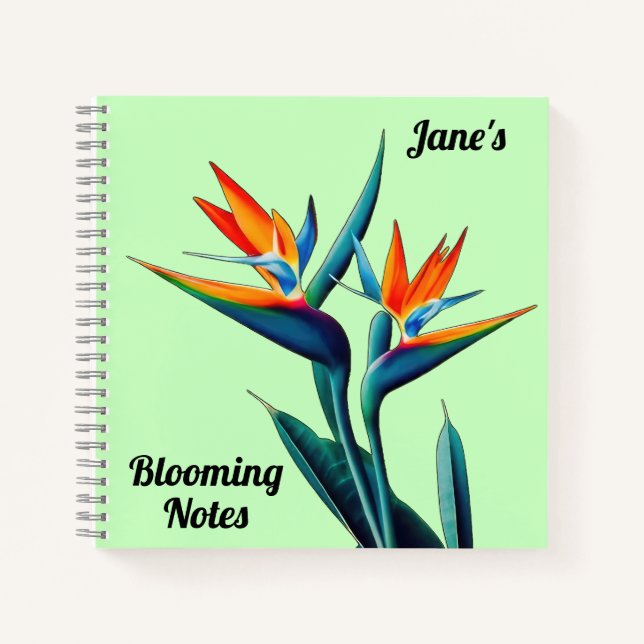 Bird of Paradise Flower Personalised Notebook (Front)