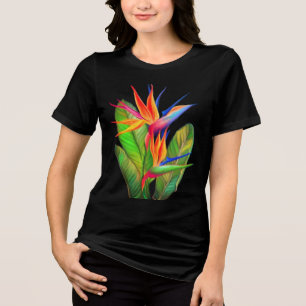 Bird of Paradise Flower Strelitzia Tri-Blend Shirt