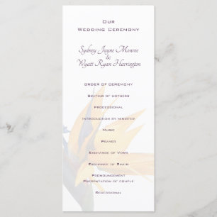 Bird-of-paradise Flower Wedding Program Tall