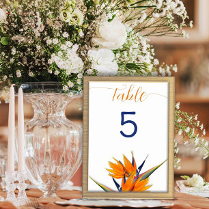 Bird of Paradise Flowers Table Number Cards