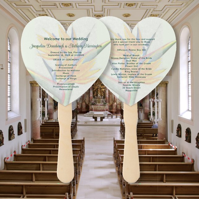 Bird-of-Paradise Flowers Wedding Fan Programs (Creator Uploaded)