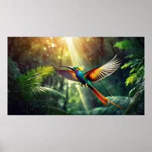 Bird Of Paradise Flying - Art Print