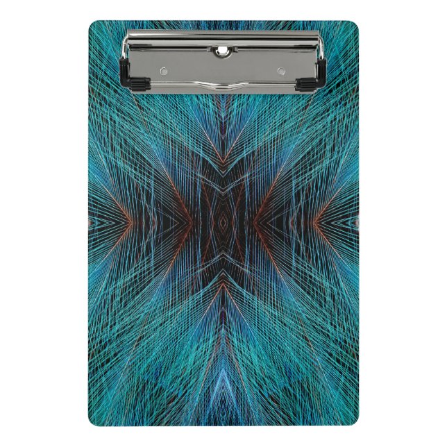 Bird Of Paradise Fractal Feather Mini Clipboard (Front)