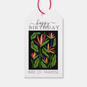 Bird of Paradise HAPPY BIRTHDAY Gift Tag