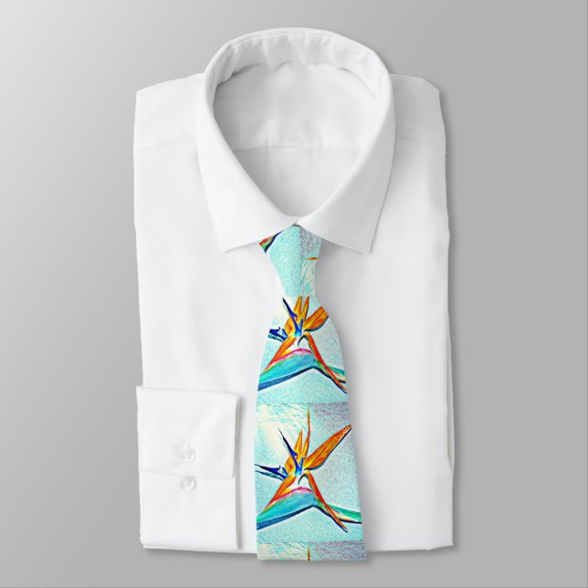 Bird of Paradise Men's Tie (Tied)