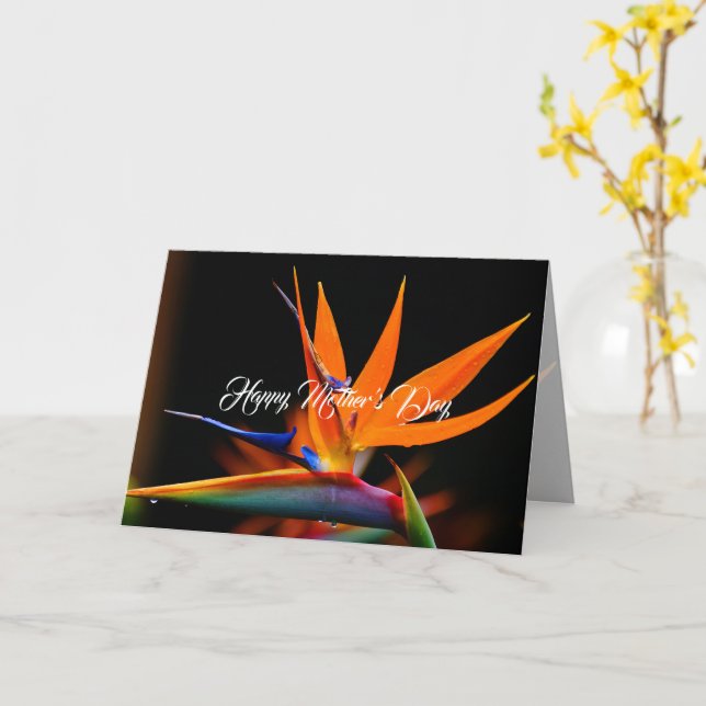 Bird of Paradise Mother's Day Card (Yellow Flower)