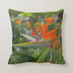 Bird of Paradise Oil Painting Cushion