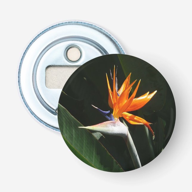 Bird of Paradise Orange Tropical Flower Bottle Opener (Front)