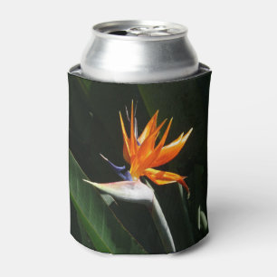 Bird of Paradise Orange Tropical Flower Can Cooler