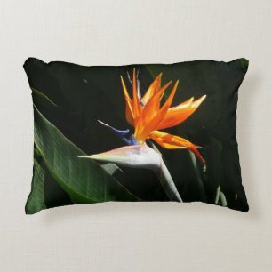 Bird of Paradise Orange Tropical Flower Decorative Cushion